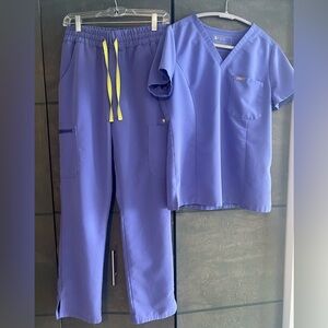 Purple size small figs scrubs set